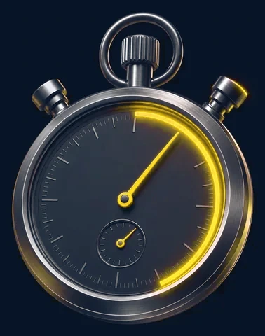 Stopwatch with gold progress arc