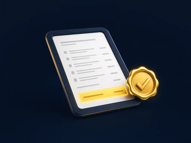 A white estimate page with a glowing gold total bar and a gold approval seal